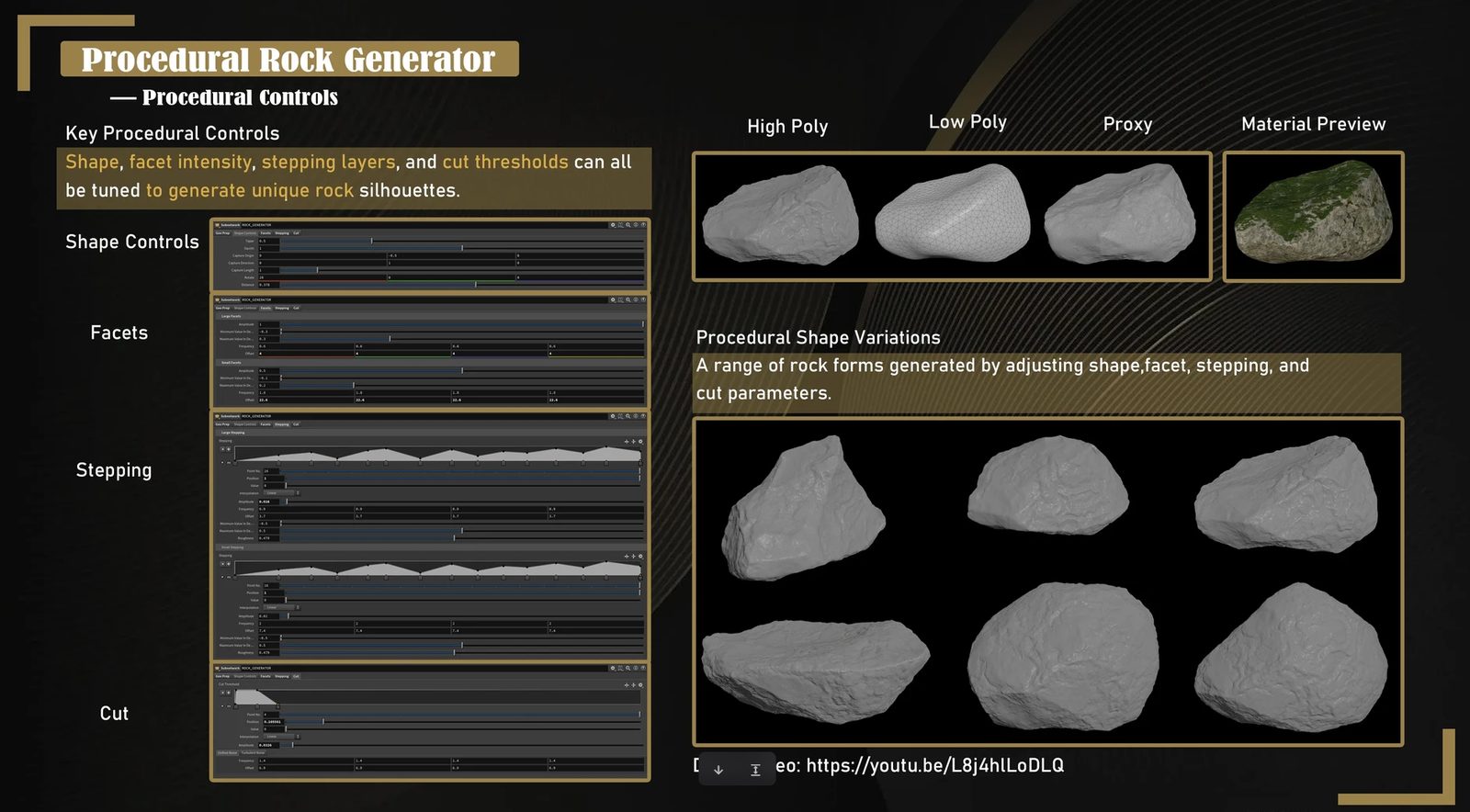 Procedural Rock Generator 工具界面